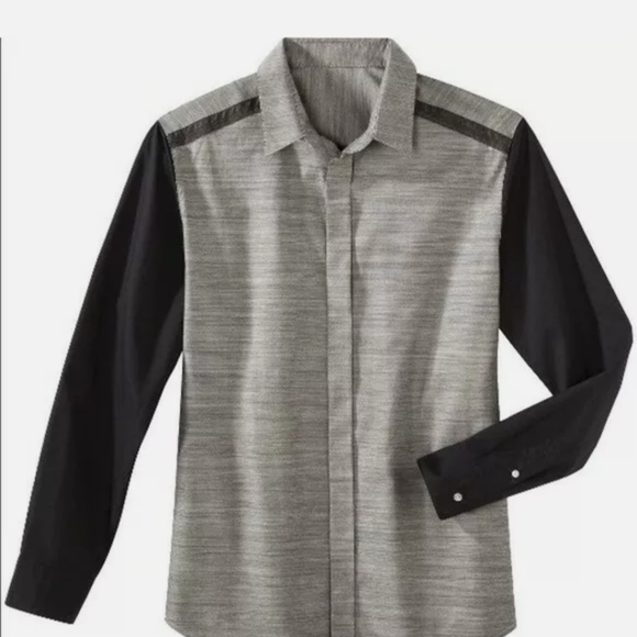 NWT 3.1 Phillip Lim Gray/Black Button Down Sz SM - Picture 2 of 13